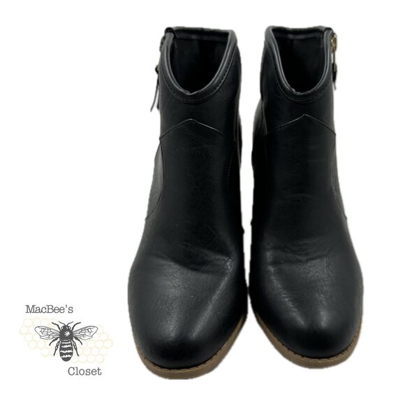 Maurices Black Vegan Leather Western Style Cowgirl Boots Black 9.5 in Womens - Picture 5 of 16